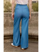 Pross blaue, gerade geschnittene, taillierte Hose