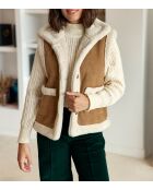 Camelfarbene ärmellose Jacke Vonnie