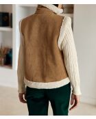 Camelfarbene ärmellose Jacke Vonnie