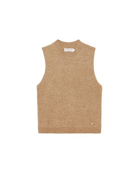 Pull sans manche MANDA marron