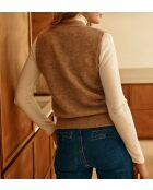 Pull sans manche MANDA marron