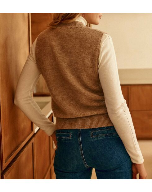 Pull sans manche MANDA marron
