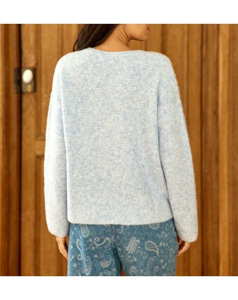 Maglione ampio blu cielo MADELINE, taglio dritto