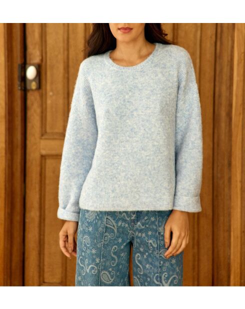 Maglione ampio blu cielo MADELINE, taglio dritto