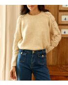 Maglione Melie ecru in maglia a taglio dritto