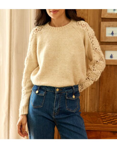 Maglione Melie ecru in maglia a taglio dritto