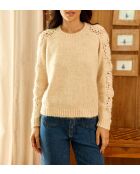 Maglione Melie ecru in maglia a taglio dritto