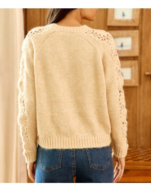 Maglione Melie ecru in maglia a taglio dritto