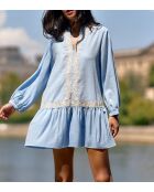 Robe courte Riman bleu ciel
