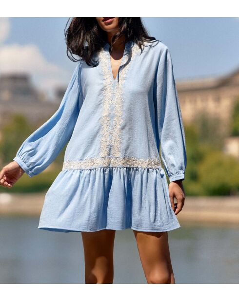 Robe courte Riman bleu ciel