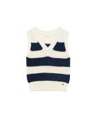 Mawa ärmelloser Pullover in Ecru und Marineblau