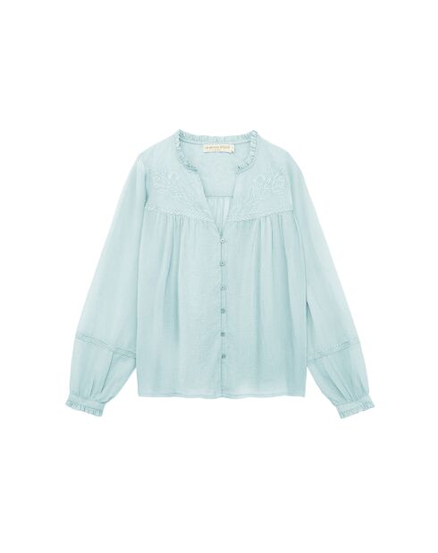 Blusa BOWIE verde agua de corte recto