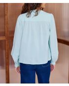 Blusa BOWIE verde agua de corte recto