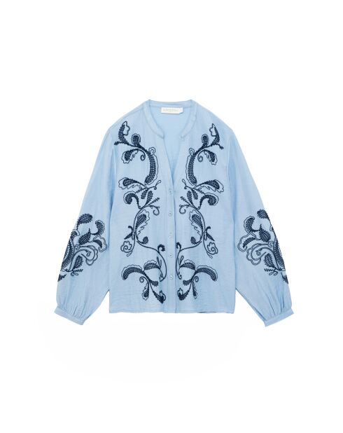 Blouse ample, encolure en V Beyta ciel
