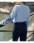 Blouse ample, encolure en V Beyta ciel