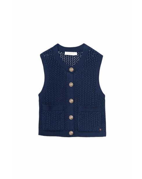 Milana marine, gerade geschnittene, ärmellose Weste
