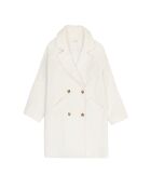 Manteau long en laine coupe droite Naelis écru