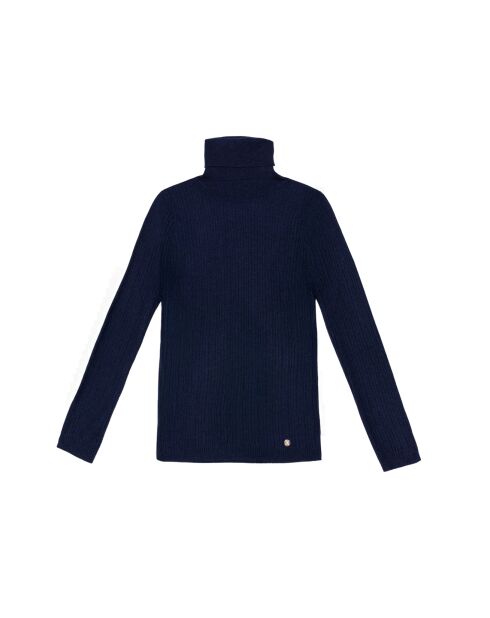 Melena marineblauer Strickpullover mit geradem Schnitt