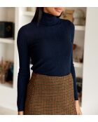 Melena marineblauer Strickpullover mit geradem Schnitt