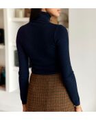 Melena marineblauer Strickpullover mit geradem Schnitt