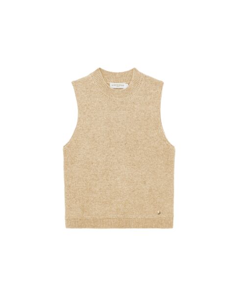 Pull sans manche MANDA beige