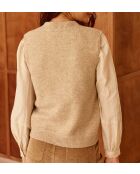 Pull sans manche MANDA beige