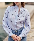 Blusa a taglio dritto Blooma sky ed ecru
