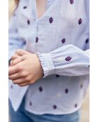 Blusa a taglio dritto Blooma sky ed ecru