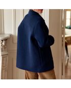 Manteau bi matière coupe droite Nita marine