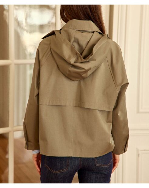 Parka Court coupe trapèze Nolan kaki