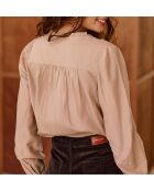 Camelkleurige blouse met rechte snit Bowie