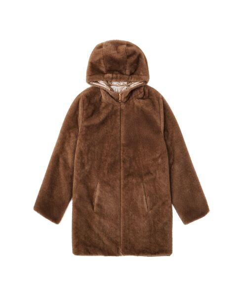 Impermeable mi-long réversible Nainy taupe