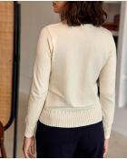 Ecrufarbener Blusenpullover Maha