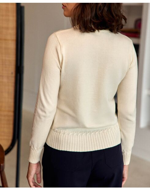Ecrufarbener Blusenpullover Maha