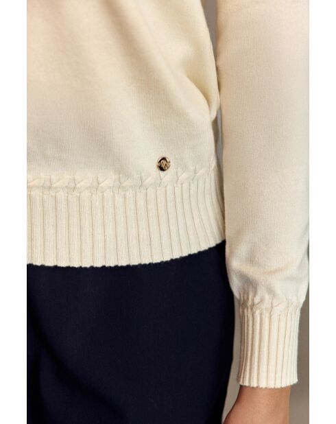 Ecrufarbener Blusenpullover Maha