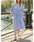 Robe longue rayures Raby bleuetecru