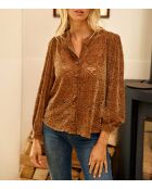 Blusa Bolentia cammello dal taglio dritto