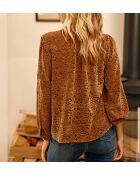 Blusa Bolentia cammello dal taglio dritto