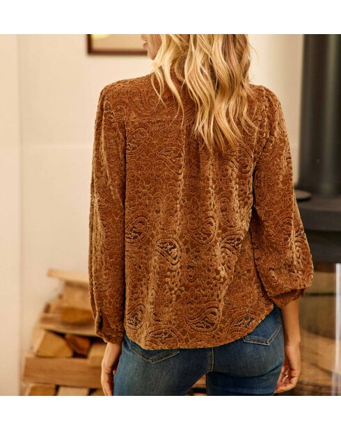 Blouse coupe droite Bolentia camel