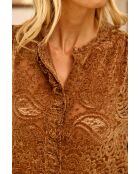 Blusa Bolentia cammello dal taglio dritto