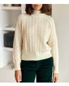 Ecrufarbener Blusenpullover Mavi