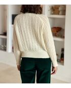 Ecrufarbener Blusenpullover Mavi