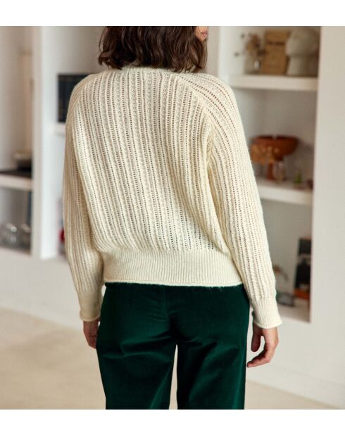 Ecrufarbener Blusenpullover Mavi
