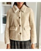 Manteau court coupe droite Nato beige