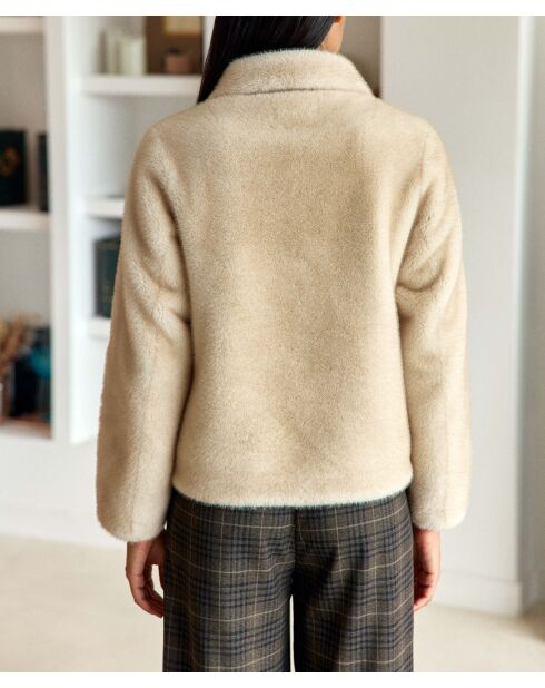 Manteau court coupe droite Nato beige