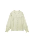 BOWIE amandelgroene blouse met rechte snit