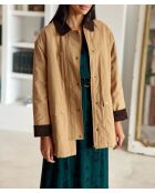 Parka Velsy beige de manga larga