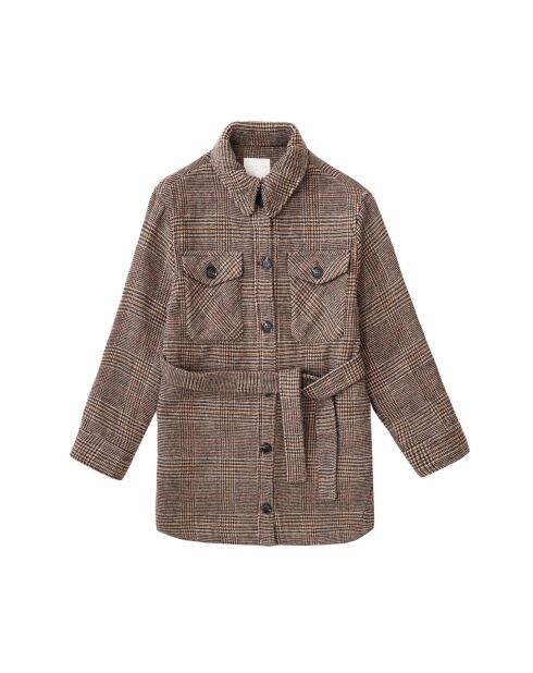 Manteau surchemise coupe droite Neddy carreaux
