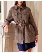 Manteau surchemise coupe droite Neddy carreaux
