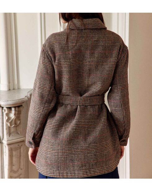 Manteau surchemise coupe droite Neddy carreaux